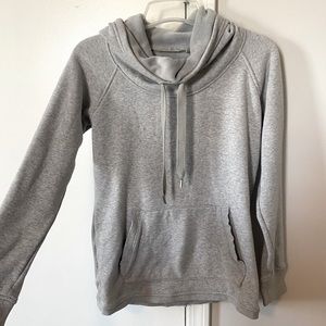 Athleta cowl neck hooded gray sweatshirt size women’s extra small